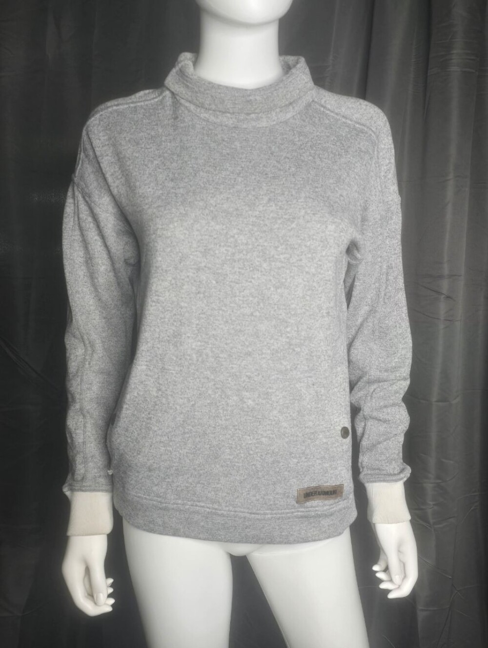 Under Armour Light Heather Gray Cowl Neck Pullover Sweater
